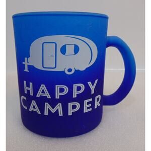 Cape Shore Coffee Mug Glass Happy Camper Place Stars and Moons Inside Rare Maine